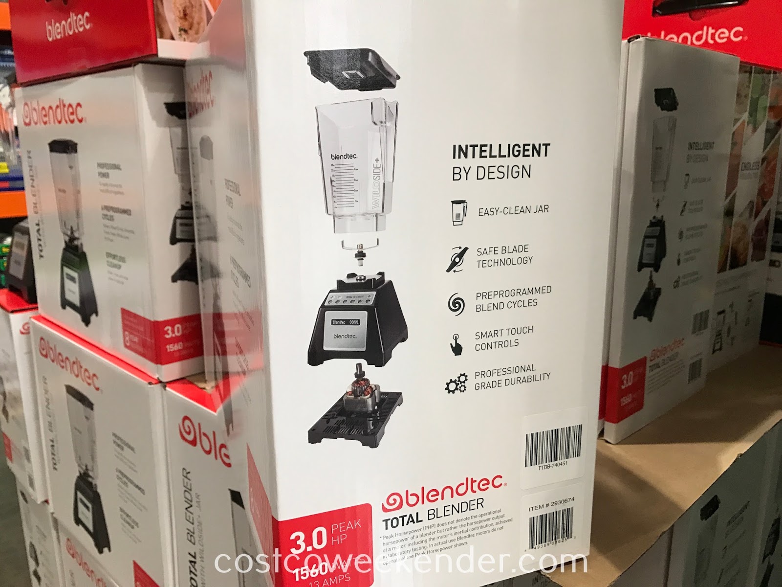Blendtec Total Blender with Wildside+ Jar (TB621USCOST) Costco Weekender