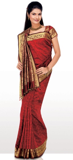 Wrap around saree in varation of Gujarati saree