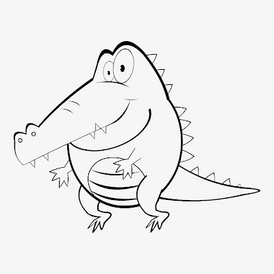 cartoon alligator coloring page for kids
