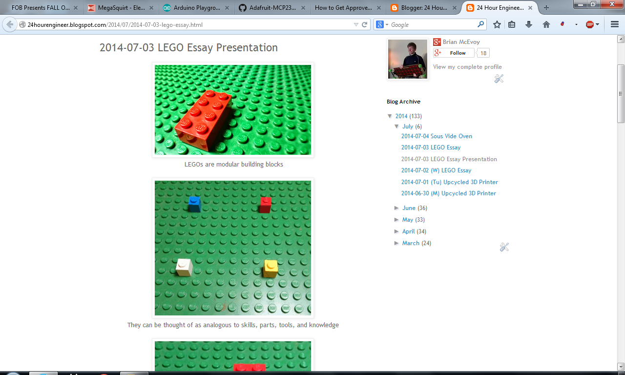 20140703 LEGO Essay