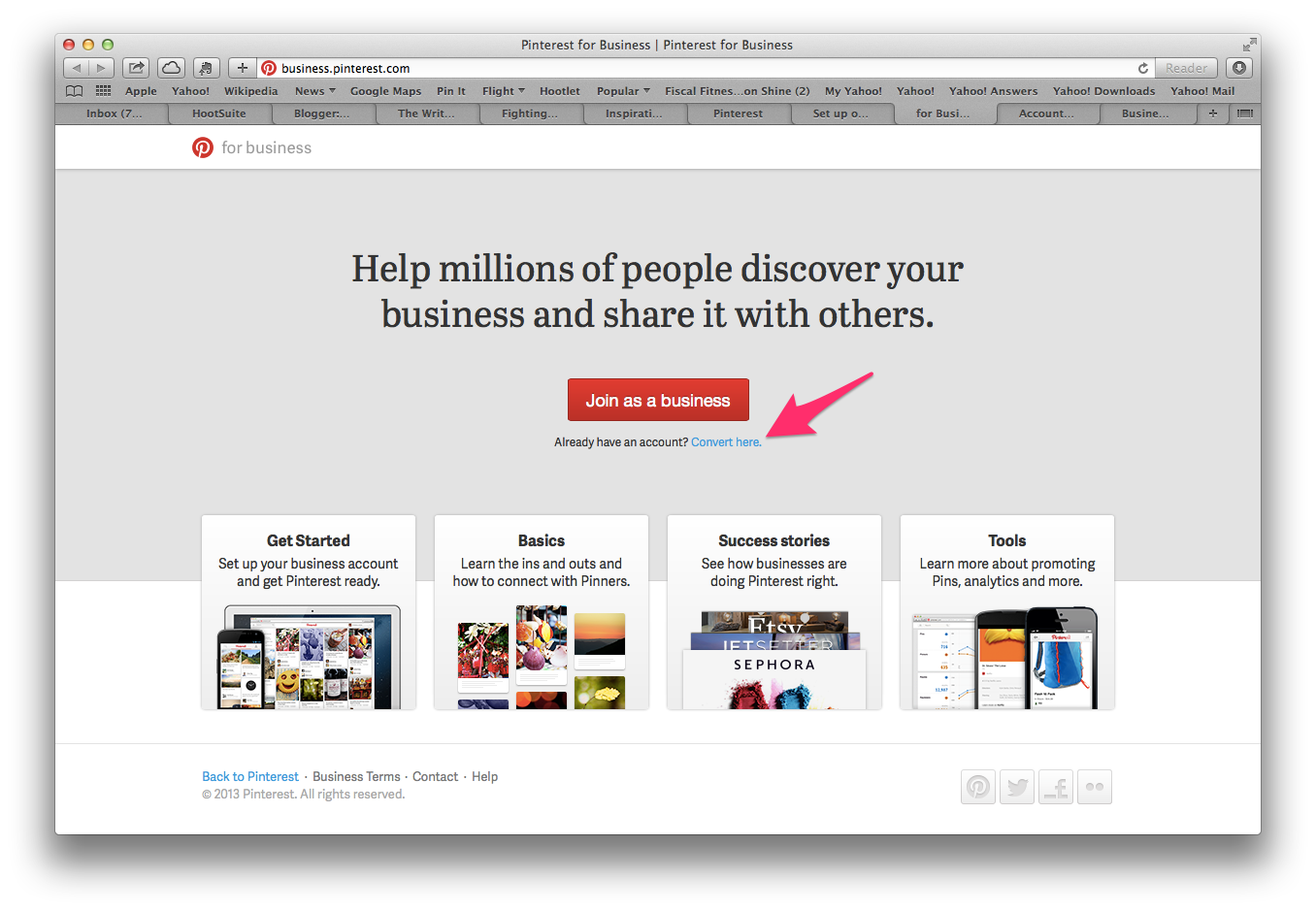The Write Conversation Pinterest Business Or Personal Page Which This Is What You Ll See When Go To Business Pinterest