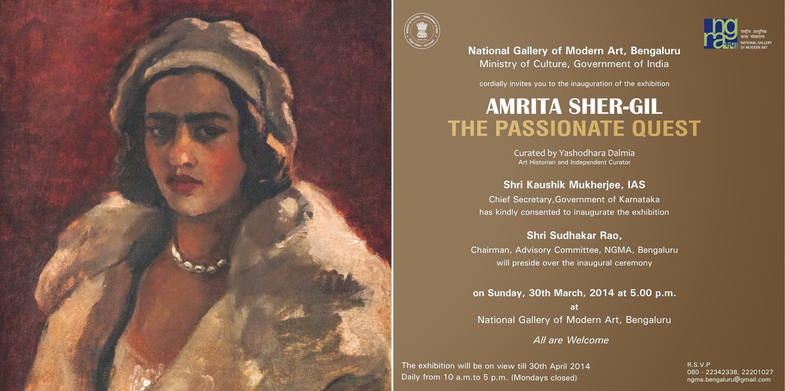  Exhibition "Amrita Sher-Gil" at NGMA Bangalore, image courtesy NGMA Bangalore