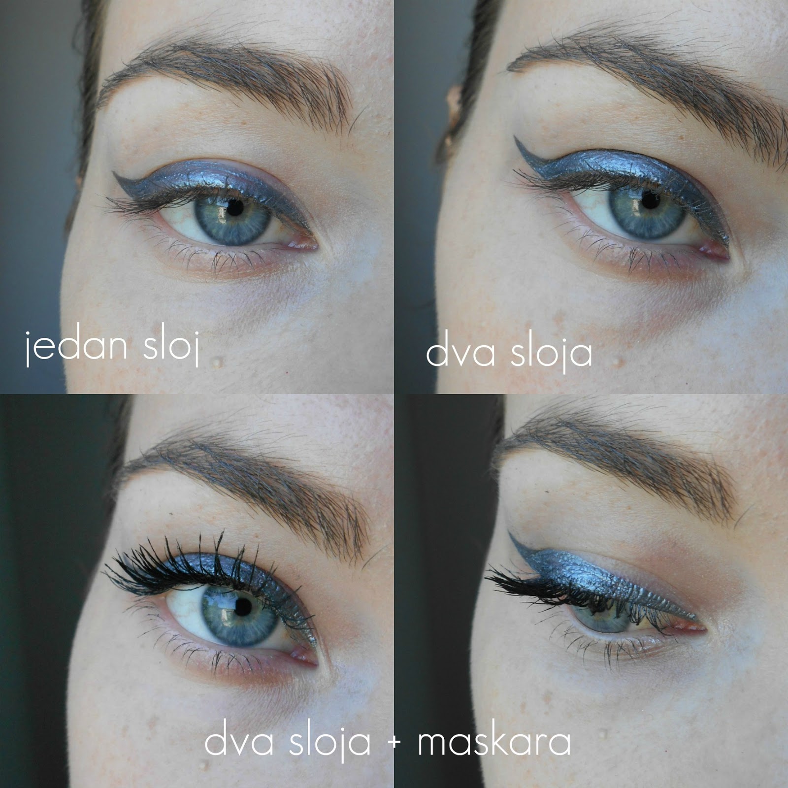 melaecannella Avon LIQUID CHROME Eyeliner Electric Blue, Plum