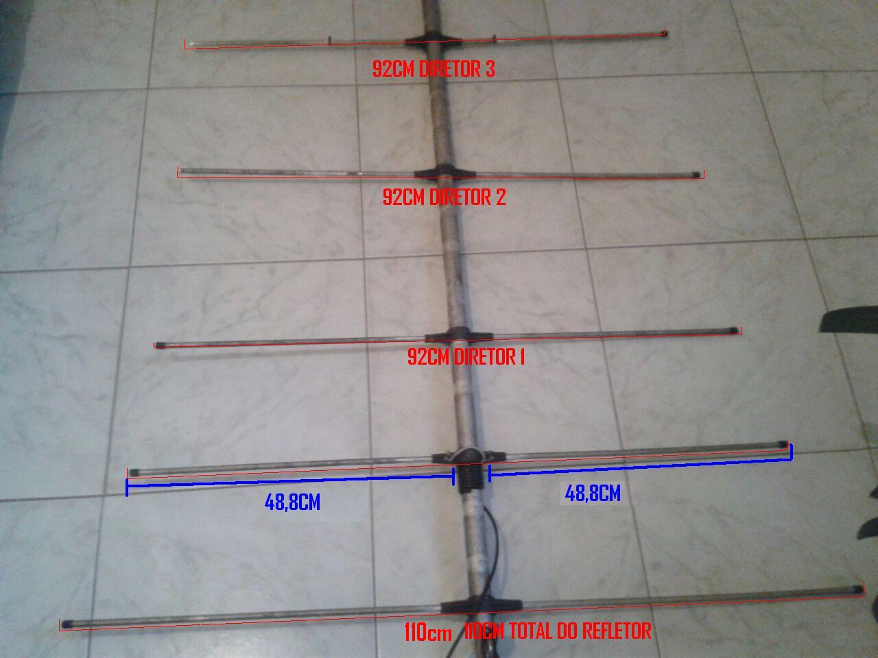 Antena direcional para vhf 5 elementos (146mhz)