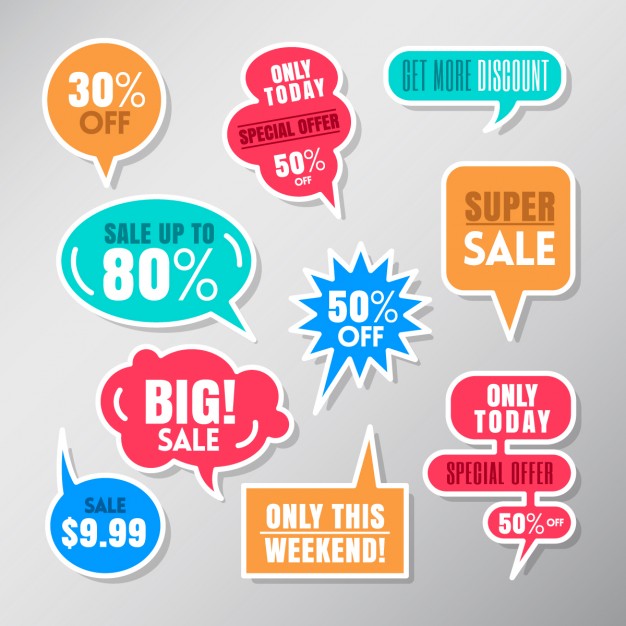 Speech bubbles for sales Free Vector