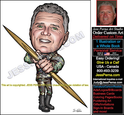Hunter 50th Birthday Bow and Arrow Caricature