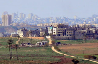 Gaza city as seen from Sderot