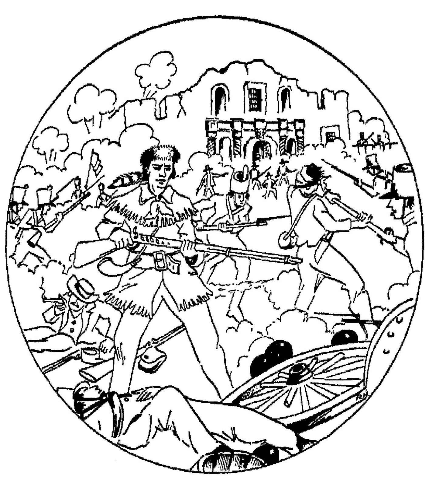 remember the alamo coloring pages - photo #13