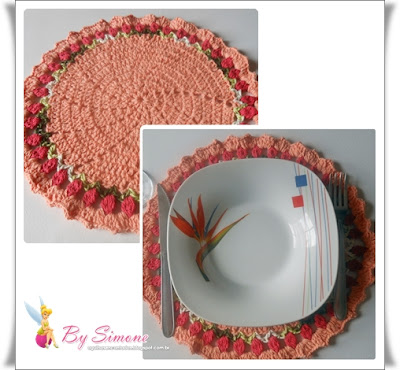 Sousplat redondo em crochê Sousplat redondo em crochê