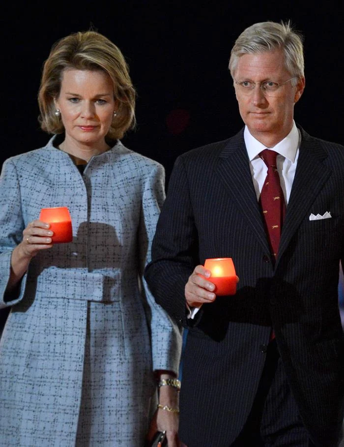 Belgian King and Queen with Princess Elisabeth at WW1 Commemoration