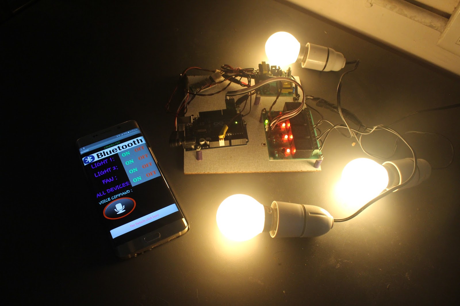 Bluetooth Based Home Automation Circuit Diagram