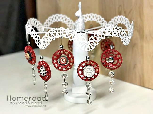 Repurposed lamp ornament display