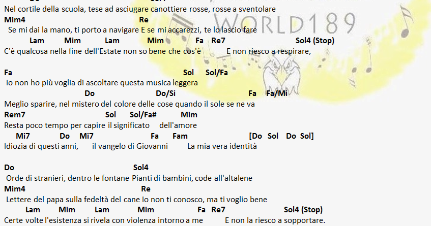 Il Vangelo Di Giovanni Baustelle PsicoAccordiWorld189: Baustelle - Il Vangelo di Giovanni [Accordi]