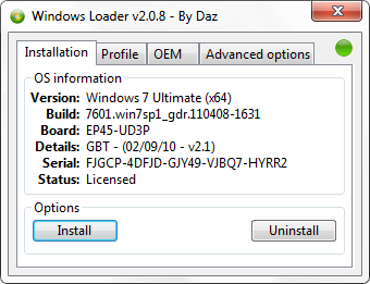 Windows Loader v2.0.8 - DAZ