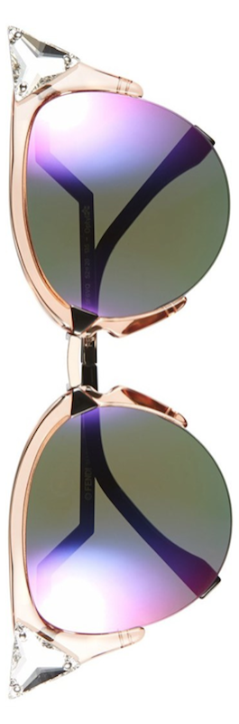 Fendi Crystal 52mm Tipped  Cat Eye Sunglasses