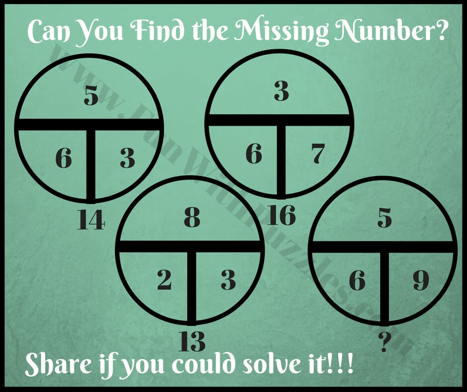 Circle Math Puzzles with answers to find Missing number Fun With Puzzles