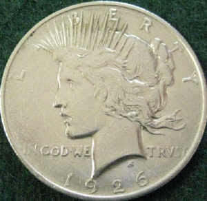 Clean silver coin - Peace Dollar