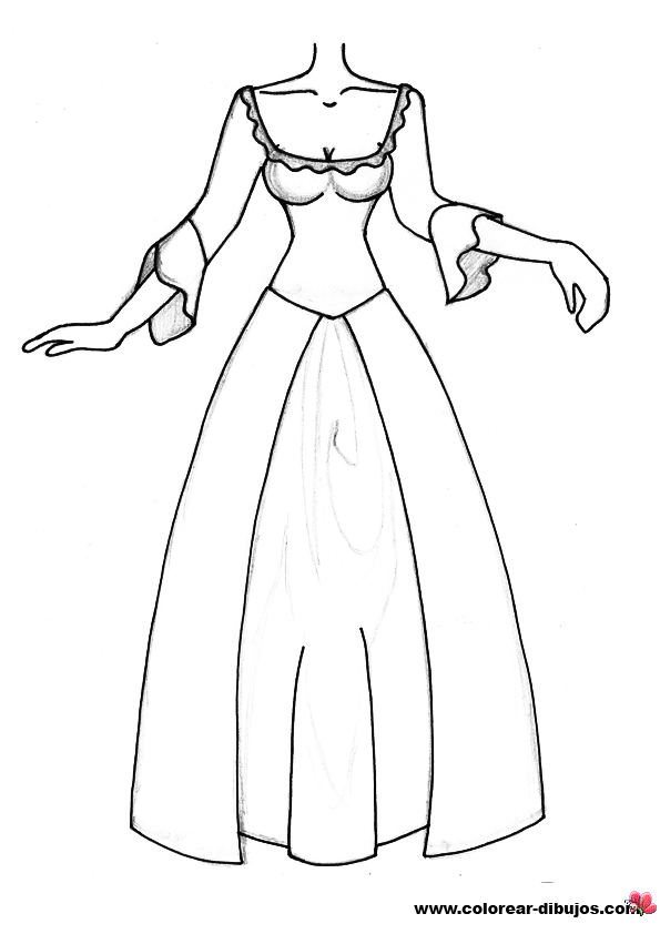 Vestidos Para Dibujar : Molde De Dibujo De Vestido De Novia Oh My Bodas