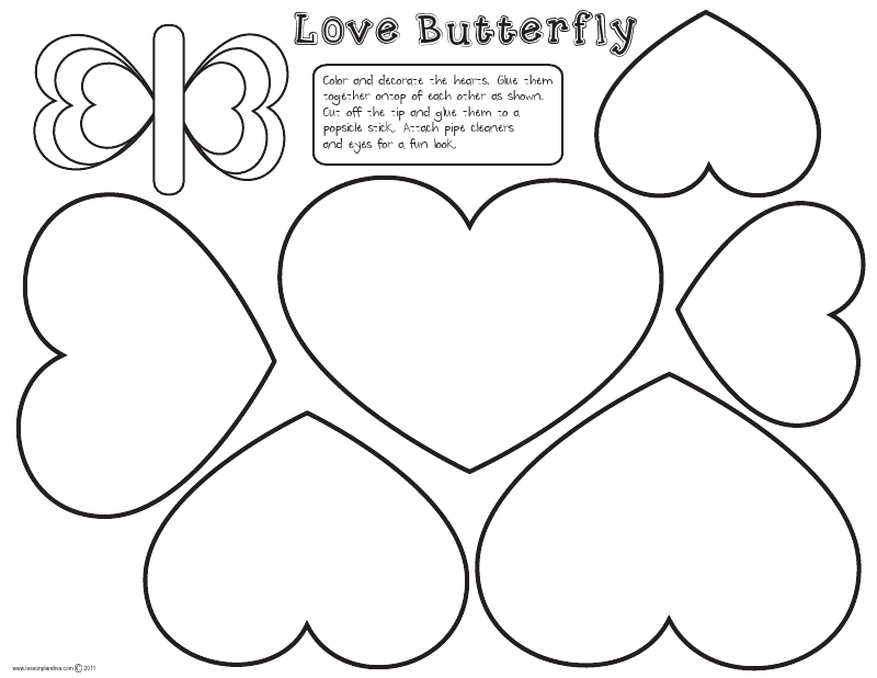 Heart Butterfly Craft Template