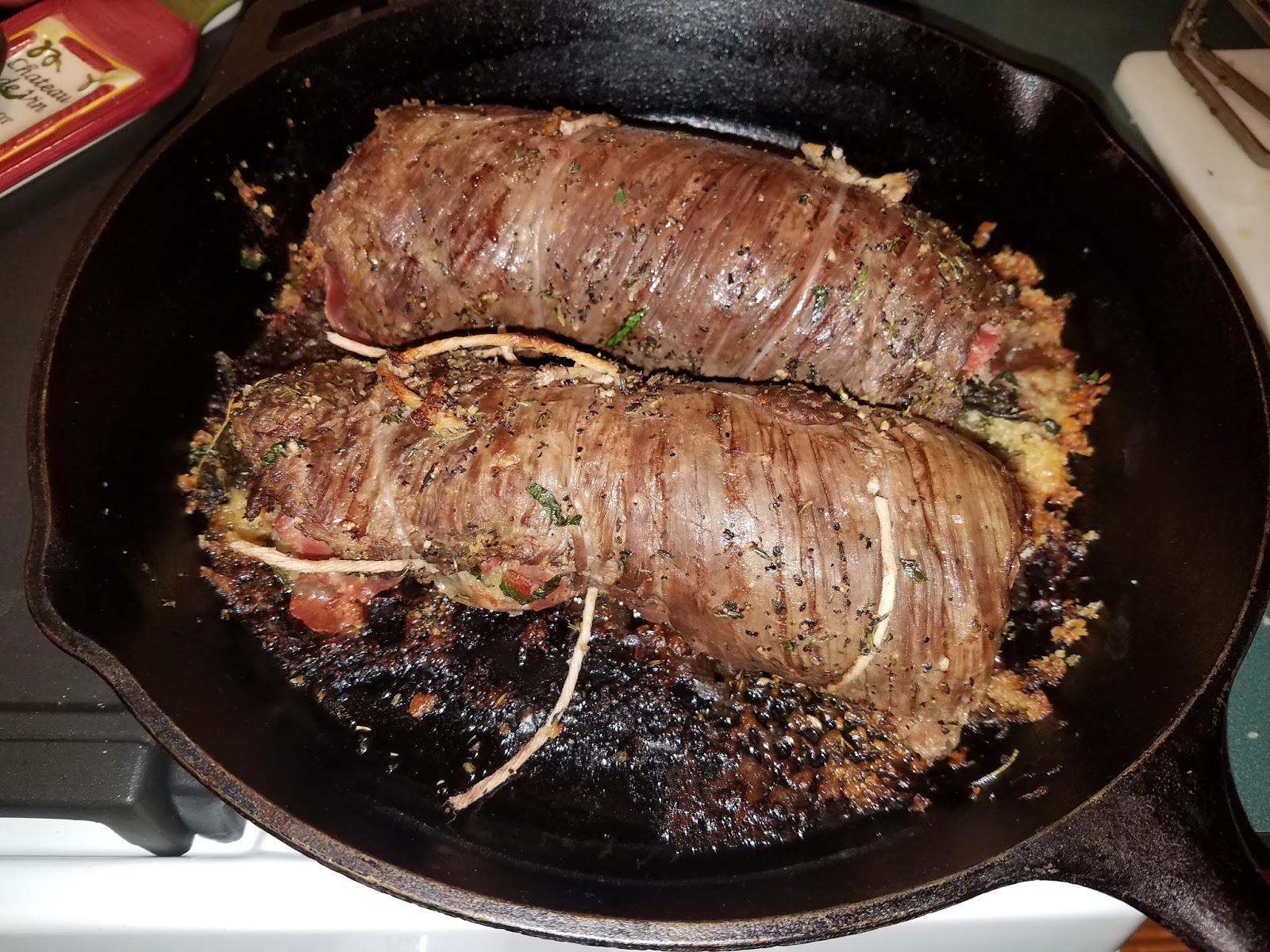 Cuisine de Michelle Rolled Flank Steak Prosciutto and Basil