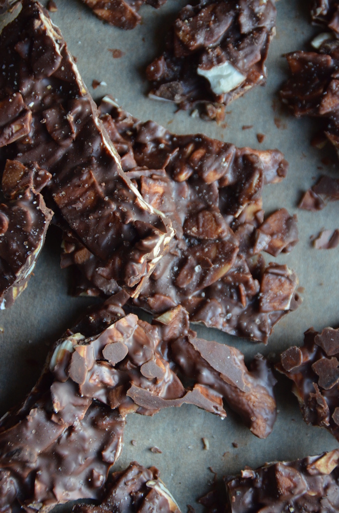 Thin Chocolate Bark with Coconut, Almonds & Smoked Salt Always Order