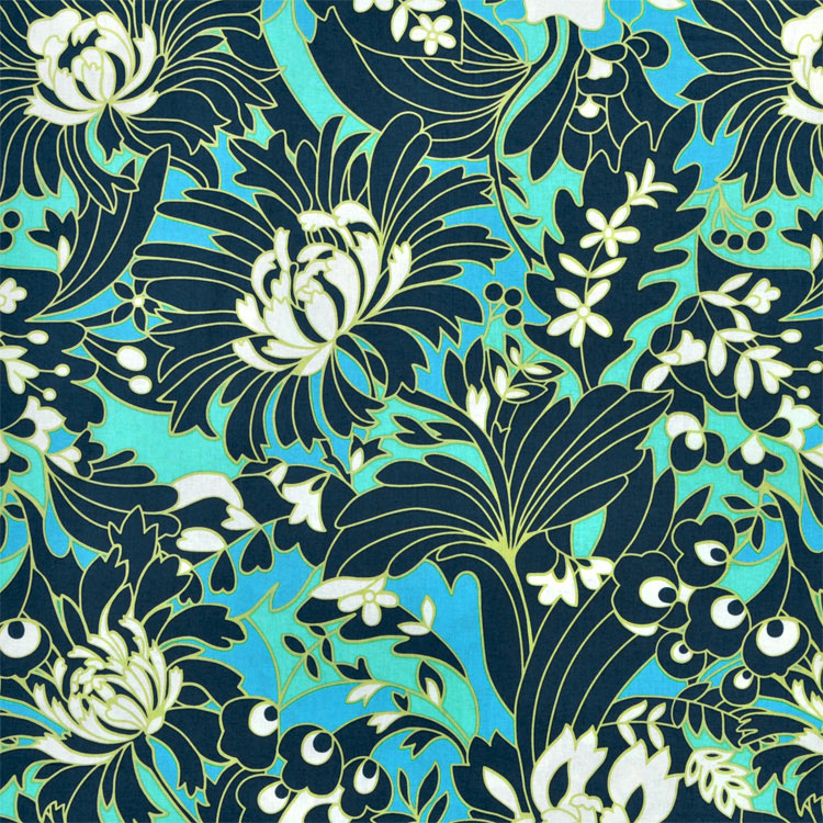 Fabrics by the Yard: Amy Butler Wildflowers Navy Fabric