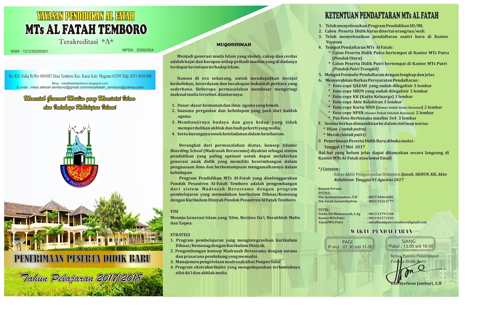 Info Pendaftaran Pondok Pesantren Al Fatah Temboro Tingkat Info Pendaftaran Pondok Pesantren Al Fatah Temboro Tingkat