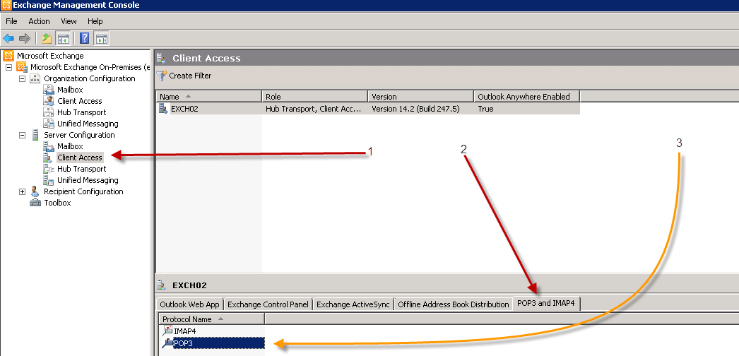 Open the Exchange Management Console, go to server configuration and ...
