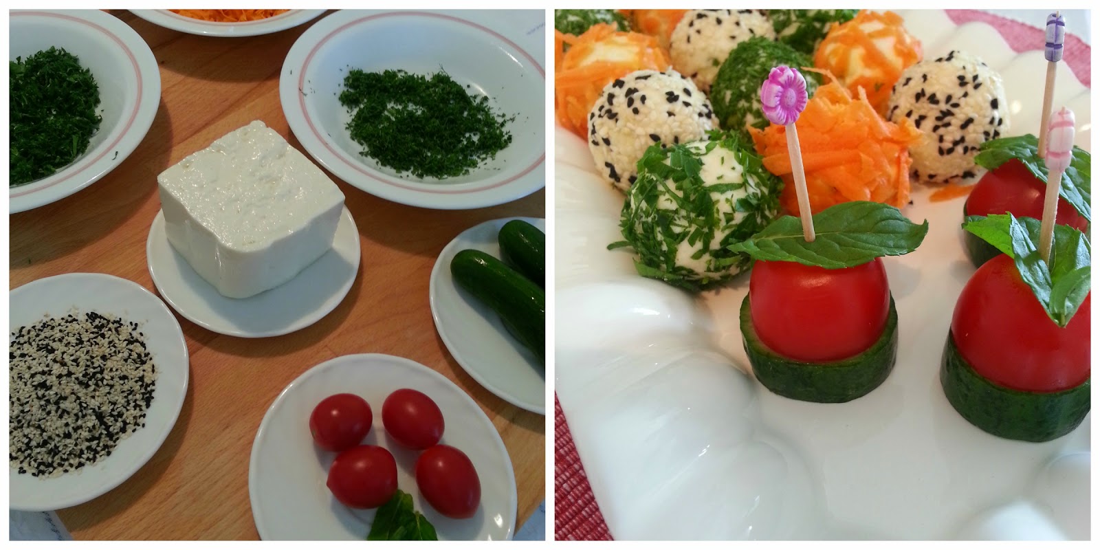 Peynir Topları ve Mevsim Salatası Peynir Topları ve Mevsim Salatası