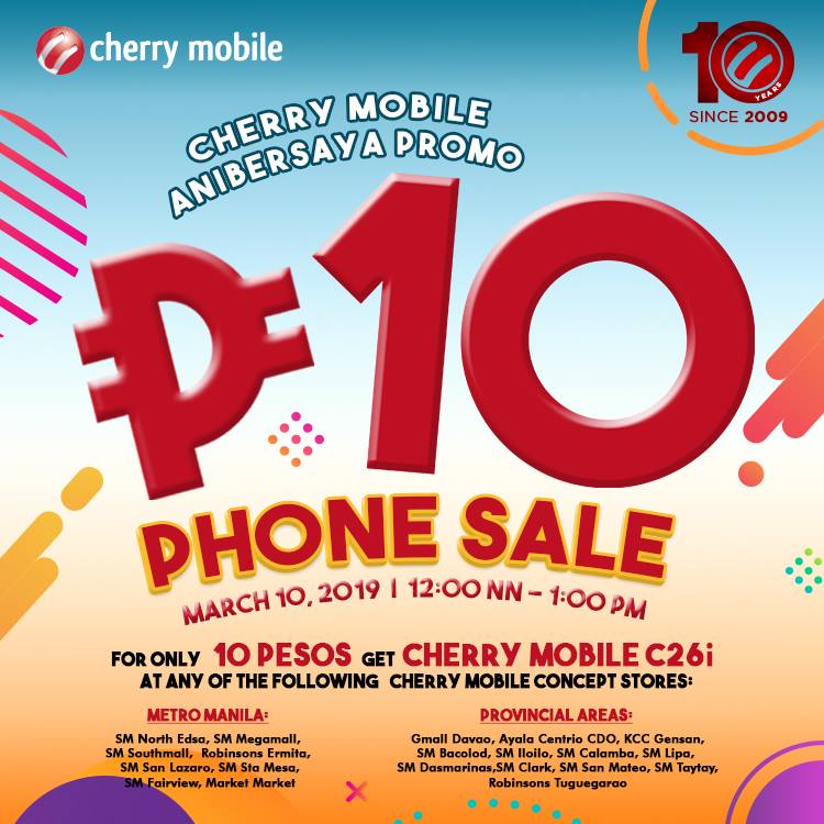 Manila Shopper Cherry Mobile P10 Phone Anniv SALE Mar 10 2019