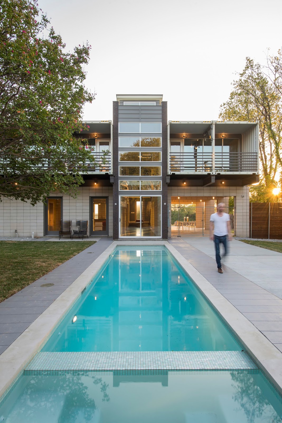 shipping container pool house