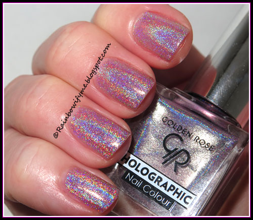 Rainbowify Me Nail blog: Golden Rose Holographic Nail Colour #03.