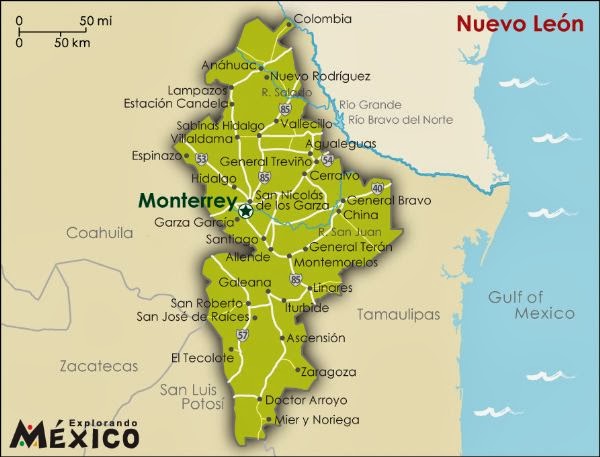 Mapa de Nuevo Leon