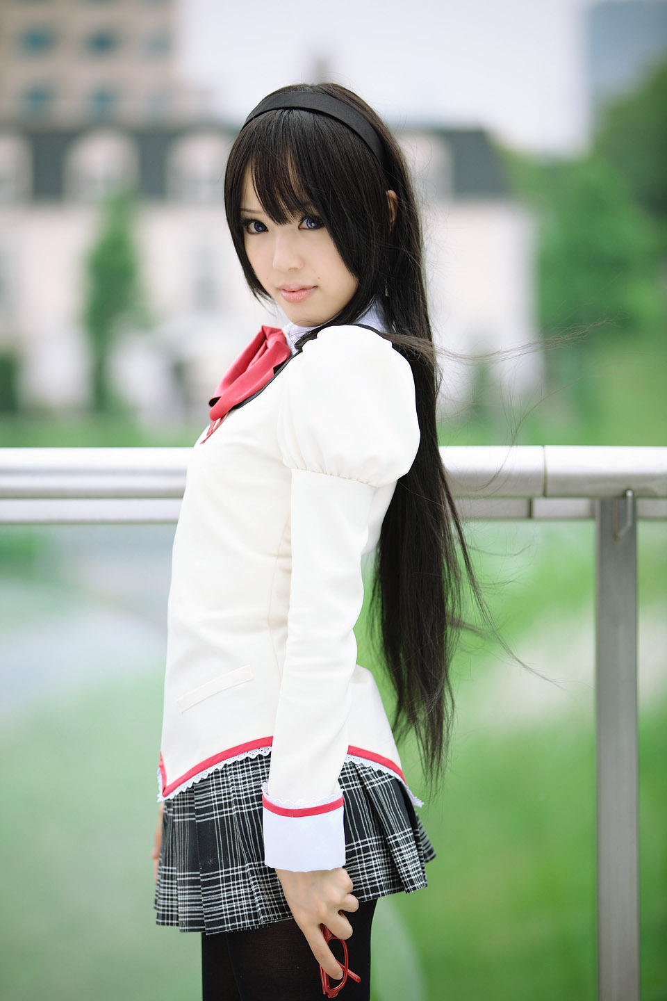 Японка косплеерша. Akemi Homura Cosplay. Красивые японки. Японская девушка. Японки с черными волосами.
