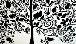 tree silhouette painting prosperity fields karen wall folk paintings trees creative mexican completed canvas