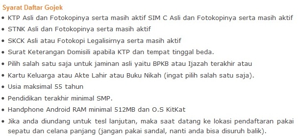 Pendaftaran Gojek Cikarang