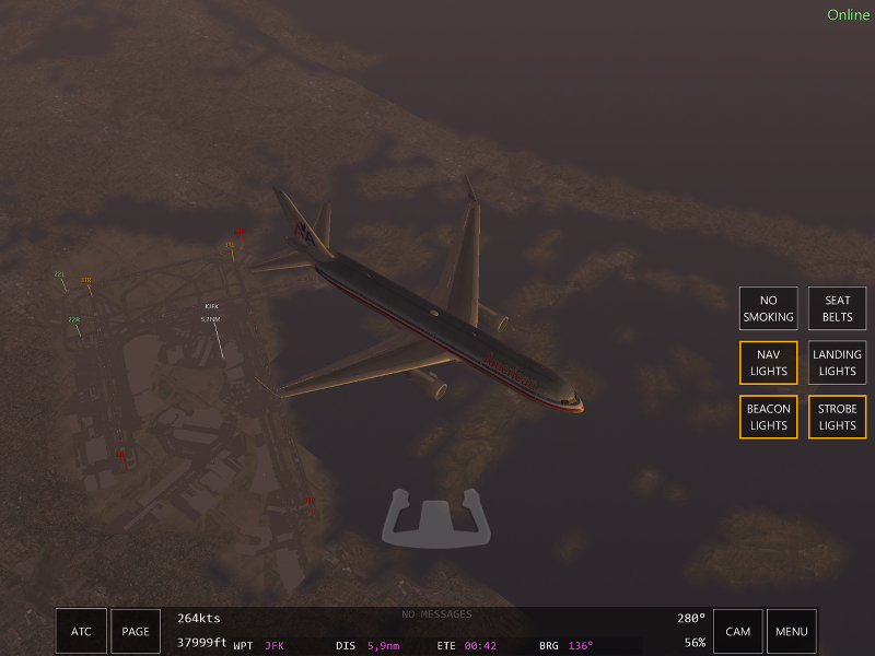 B767 scène du jeu de simulation de pilotage d'avions Infinite Flight