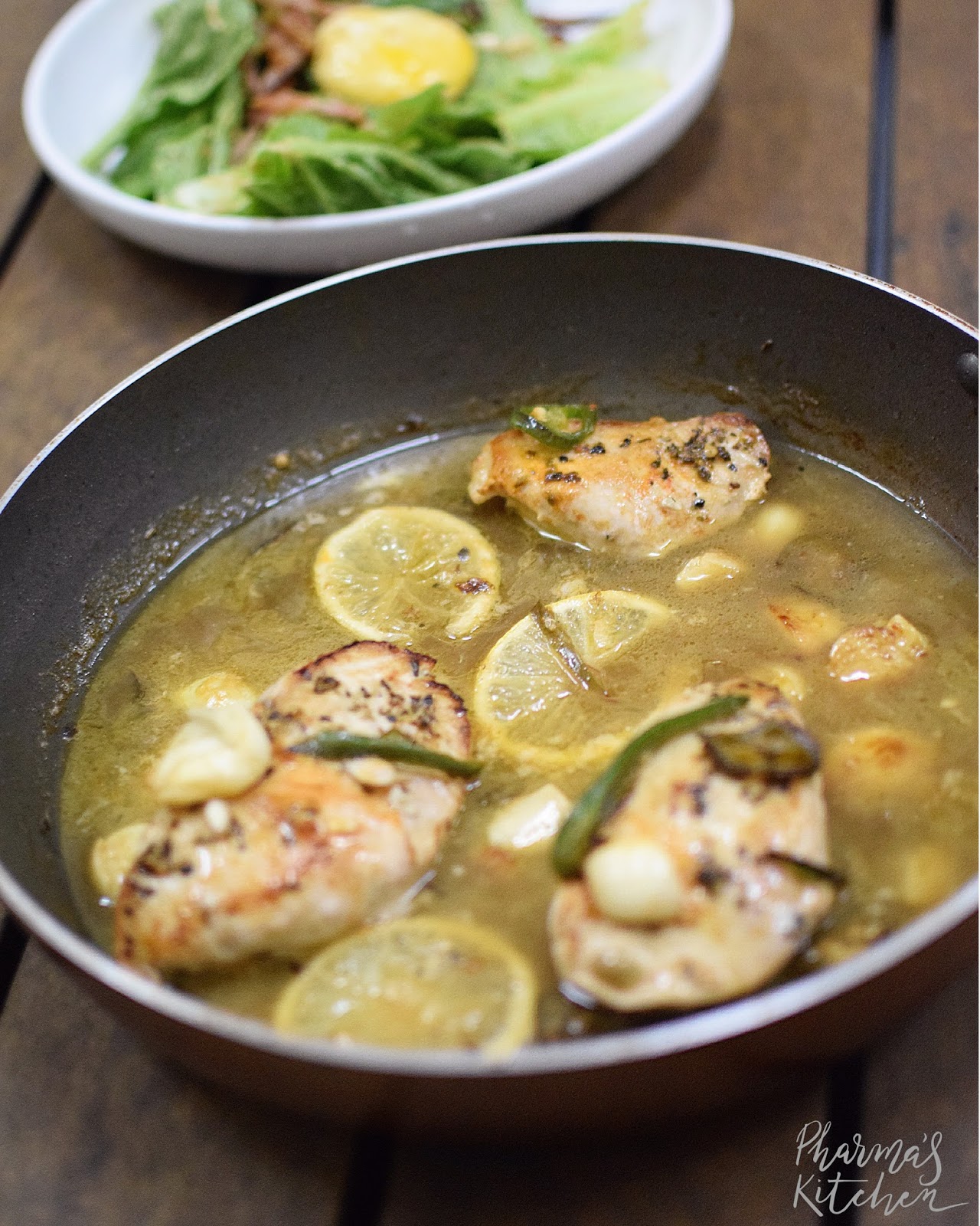 Pharma's Kitchen Garlic and Lemon Chicken in White Wine Broth