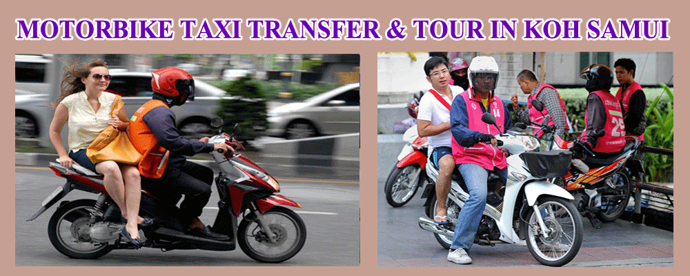 motorbike taxi service in Koh Samui Thailand, Fare charge 20 Baht per kilometer