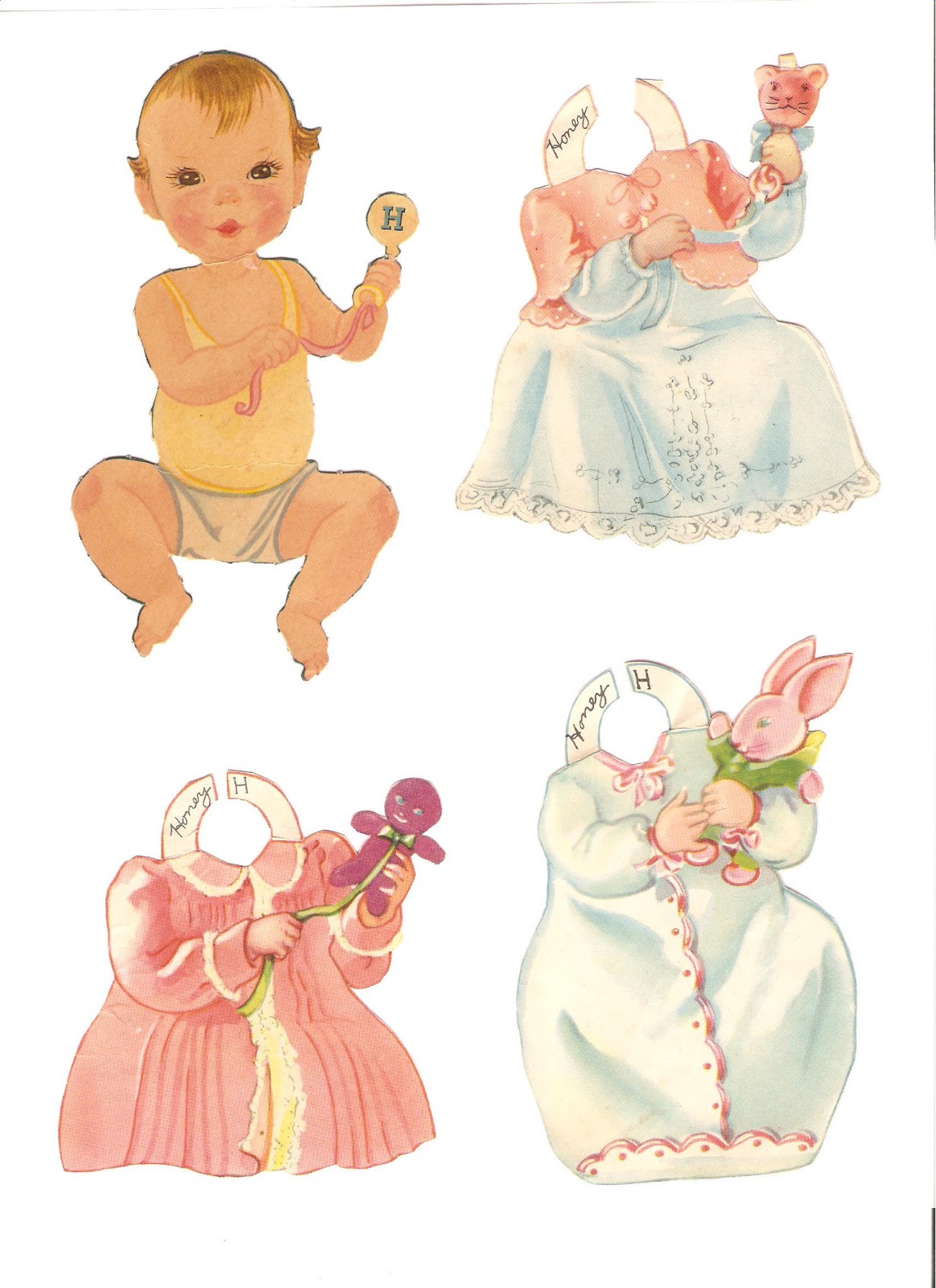 Miss Missy Paper Dolls 12 Baby Dolls