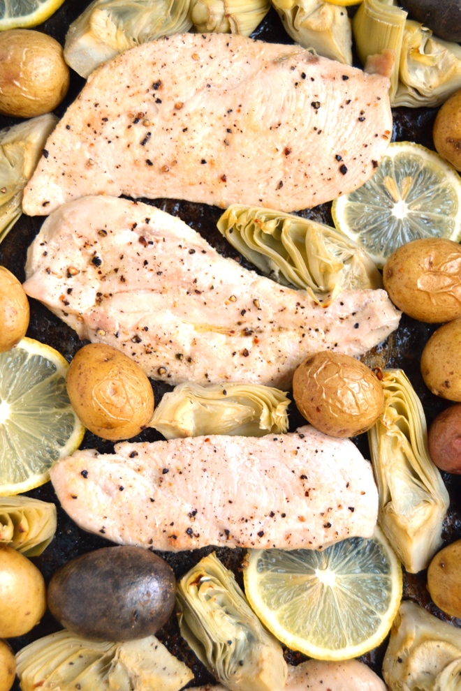 Sheet Pan Lemon Artichoke Chicken The Nutritionist Reviews