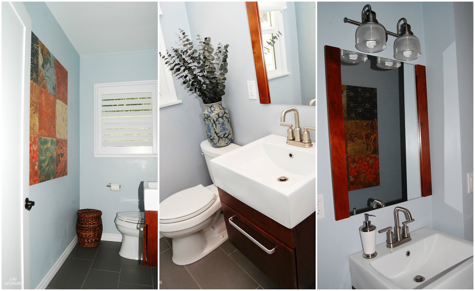 floating vanity porcelain tile modern transitional interior design shutters bathroom design