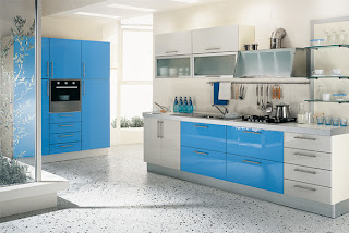 stylish blue kitchen cabinets
