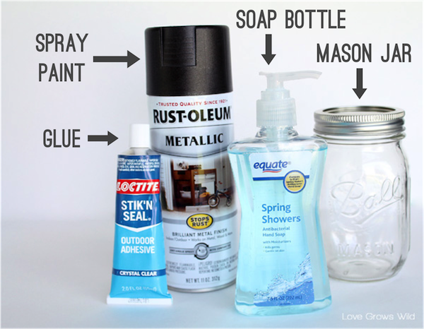 How to make your own Mason Jar Soap Dispensers - Awesome tutorial with lots of photos! at LoveGrowsWild.com #diy #masonjar