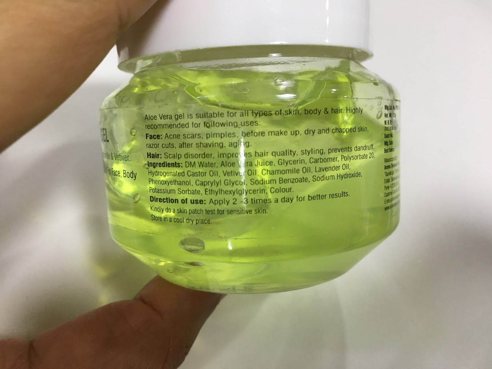 Aroma Treasures Aloe Vera Gel Review Kumkum's Beauty and MakeUp World