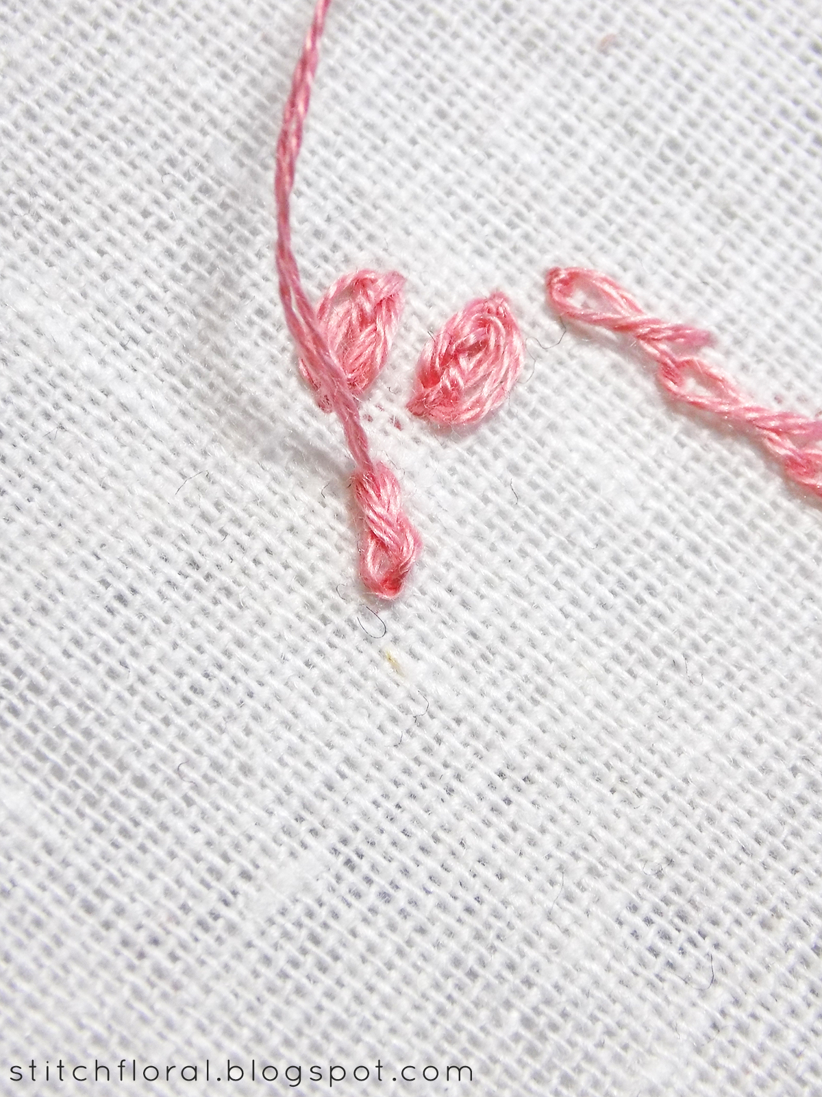 Twisted chain stitch, Rosette chain stitch and Oyster stitch learn 3