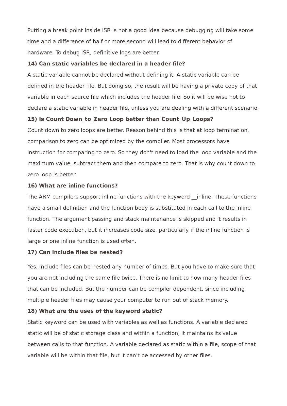 Embedded C Programming Interview Questions And Answers