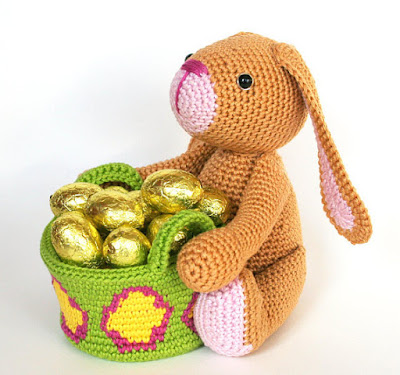 Crochet bunny Easter basket