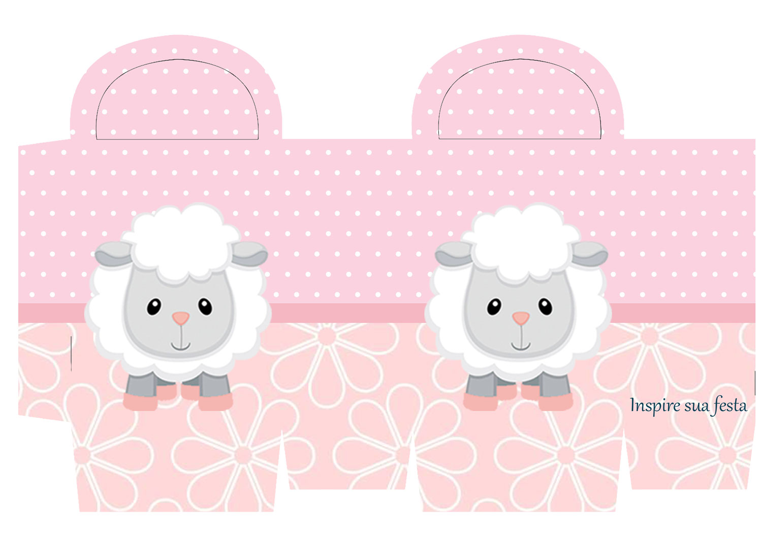 Baby Lamb in Pink Free Printable Boxes and Free Party Printables. Oh