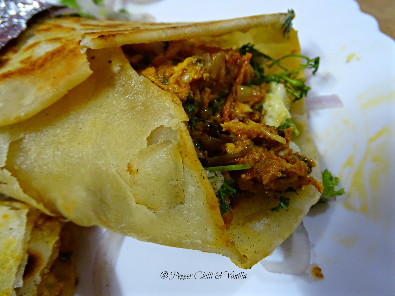 Chicken Frankie Recipe Pepper, Chilli and Vanilla